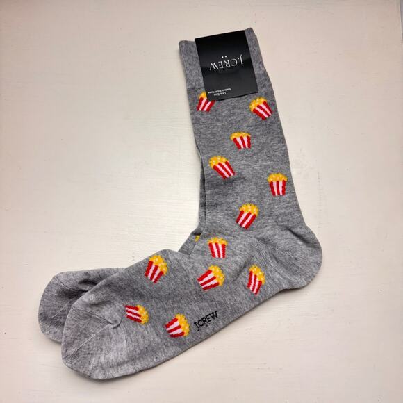 J.Crew Popcorn Graphic Design Theme Style Socks  Sz OS   NWT - Picture 1 of 6